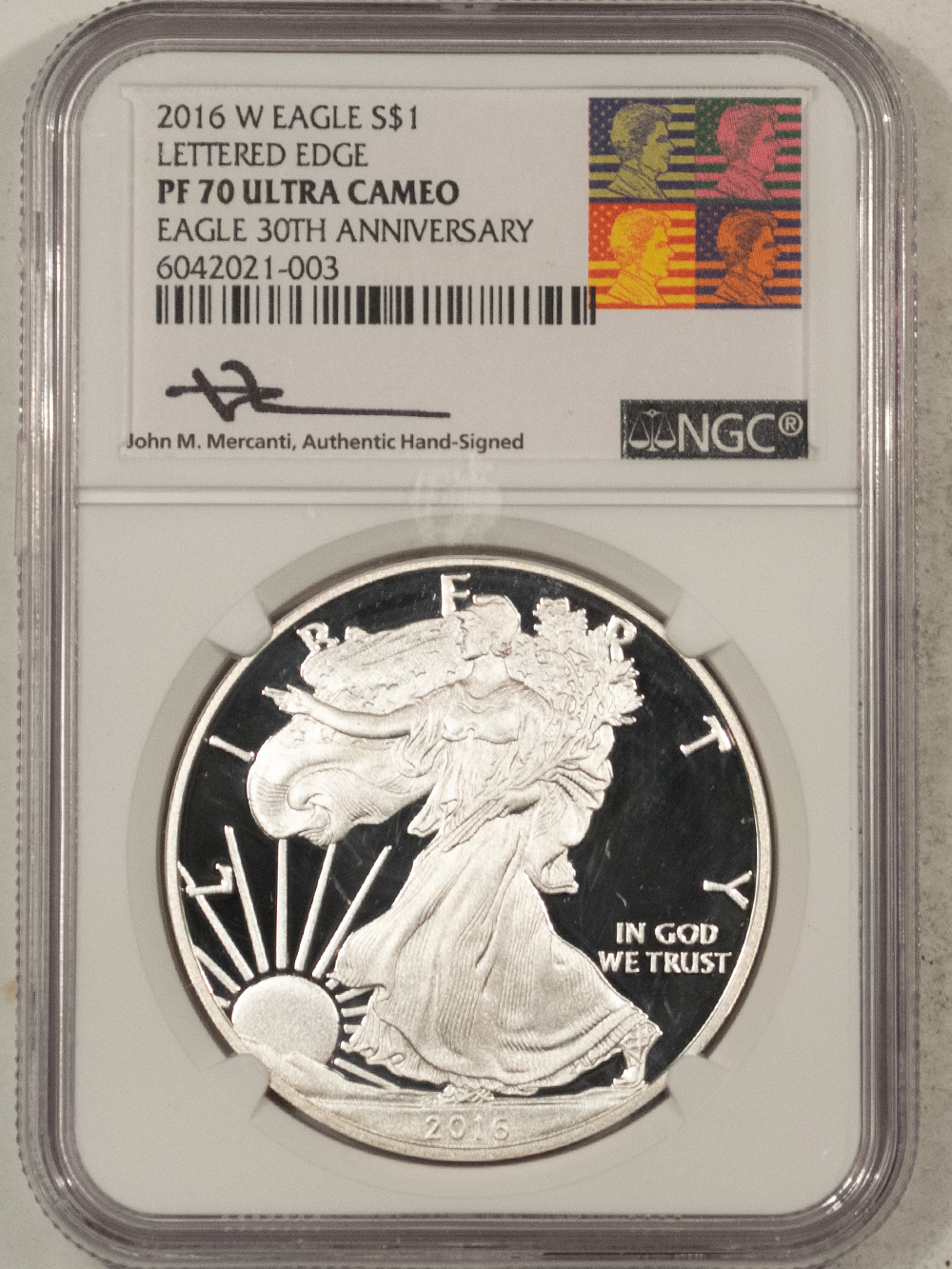 2016 W PROOF SILVER EAGLE 30TH ANN LETTERED EDGE NGC PF70 ULTRA CAMEO