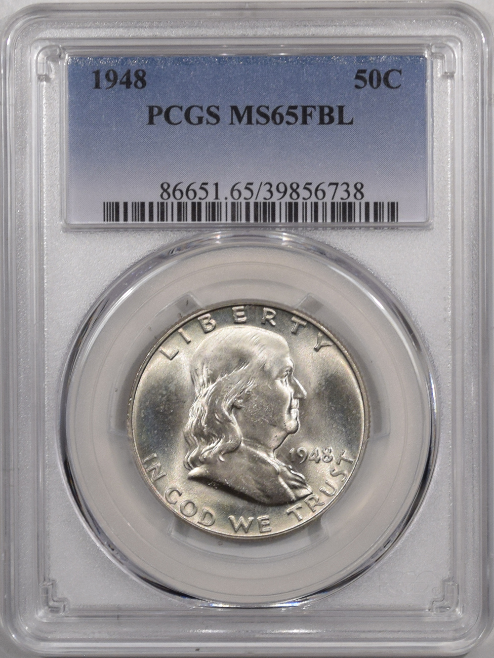 1948 FRANKLIN HALF DOLLAR - PCGS MS-65 FBL - The Reeded Edge, Inc