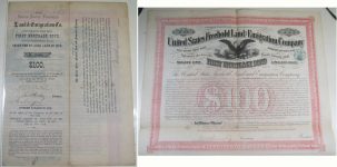 Other Collectibles 1895 UNITED STATES FREEHOLD BOND AMBROSE BURNSIDE SIGNED, RARE! EXC/NR MINT