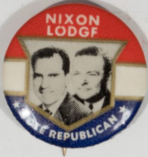 Other Collectibles 1960 1″ NIXON-LODGE JUGATE SHIELD BUTTON; ONE OF THE KEY 1960 NIXON BUTTONS MINT