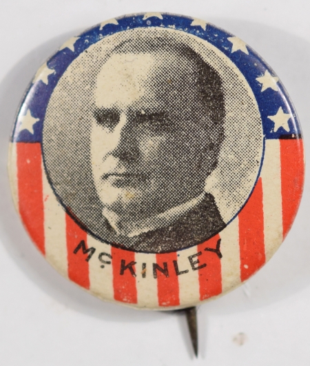 Other Collectibles 1900 WILLIAM MCKINLEY 7/8″ R/W/B PICTURE CELLULOID CAMPAIGN BUTTON MINT