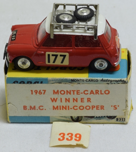 Corgi CORGI #339 1967 MONTE-CARLO MINI COOPER S, NEAR-MINT W/ VG/EXC CORRECT BOX
