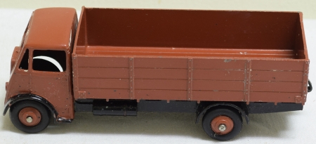 Dinky DINKY #511 GUY 4 TON LORRY, RED-BROWN CAB, CHASSIS & HUBS, 1st TYPE CAB, VG+/BOX