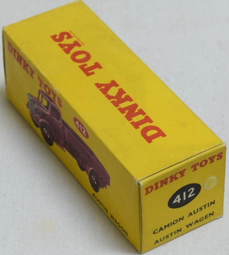 Vintage Diecast Toys RARE DINKY #412 AUSTIN WAGON, LEMON YELLOW, MID-GREEN HUBS, MINT, VG CORRECT BOX