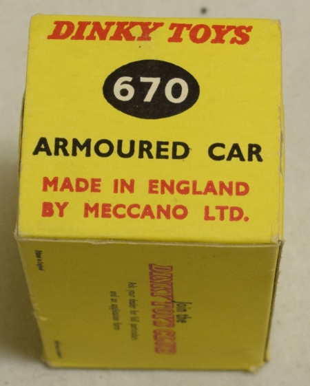 Dinky DINKY 670 ARMOURED CAR, NEAR-MINT MODEL W/ EXCELLENT BOX!