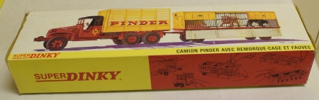 Dinky DINKY 881 PINDER CIRCUS TRUCK W/ TRAILER, NEAR-MINT MODEL W/ VG BOX!