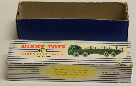 Dinky DINKY 905 FODEN FLAT TRUCK WITH CHAINS, NEAR-MINT MODEL W/ VG+ BOX!