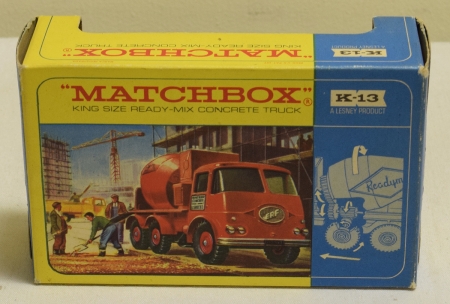 Matchbox MATCHBOX K-13 CONCRETE TRUCK, EXCELLENT MODEL W/ VG BOX (MISSING PERSPEX)!