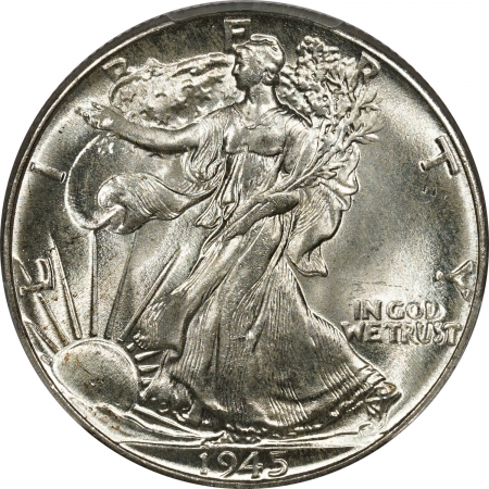 New Certified Coins 1945 WALKING LIBERTY HALF DOLLAR – PCGS MS-66