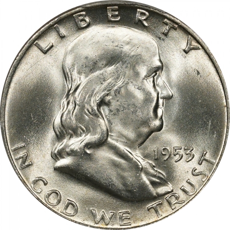 New Certified Coins 1953-D FRANKLIN HALF DOLLAR – PCGS MS-64 FBL, ORIGINAL, WHITE & PREMIUM QUALITY!