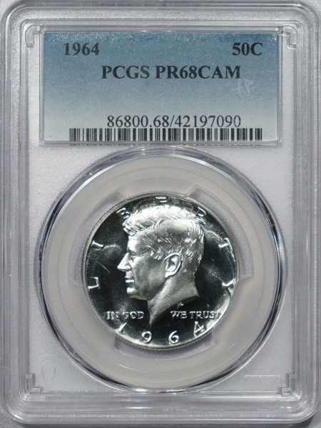 New Certified Coins 1964 PROOF KENNEDY HALF DOLLAR – PCGS PR-68 CAM GREAT LOOK!