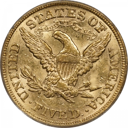 New Certified Coins 1879 $5 LIBERTY HEAD GOLD – PCGS AU-58