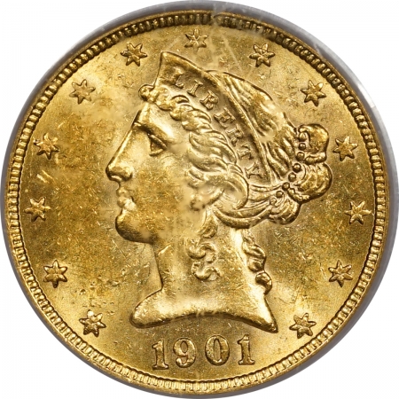 New Certified Coins 1901-S $5 LIBERTY HEAD GOLD – PCGS MS-62 SUPER FLASHY & PREMIUM QUALITY!
