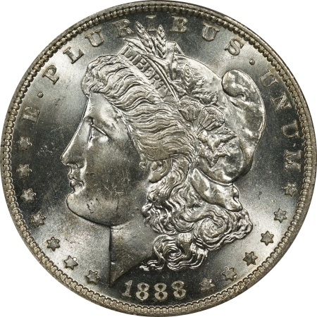 New Certified Coins 1888-S MORGAN DOLLAR PCGS MS-64, PREMIUM QUALITY+ – LOOKS GEM!