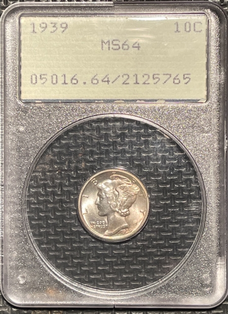 New Certified Coins 1939 MERCURY DIME – PCGS MS-64 LOOKS GEM! PREMIUM QUALITY! RATTLER!