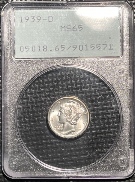 New Certified Coins 1939-D MERCURY DIME – PCGS MS-65 PREMIUM QUALITY! RATTLER!