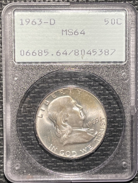 New Certified Coins 1963-D FRANKLIN HALF DOLLAR – PCGS MS-64 RATTLER!