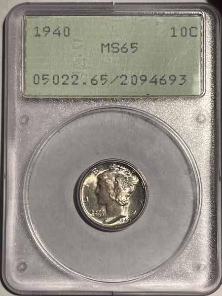 New Certified Coins 1940 MERCURY DIME – PCGS MS-65 RATTLER!