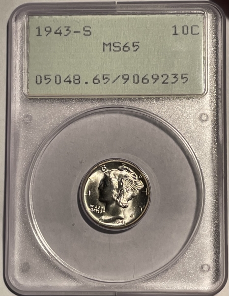 New Certified Coins 1943-S MERCURY DIME – PCGS MS-65 PREMIUM QUALITY! RATTLER!