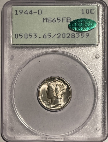 New Certified Coins 1944-D MERCURY DIME – PCGS MS-65 FB PREMIUM QUALITY++ CAC! RATTLER!