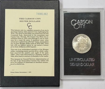 New Certified Coins 1878-CC MORGAN DOLLAR GSA W/ BOX AND 1878 CARD – BRILLIANT UNCIRCULATED