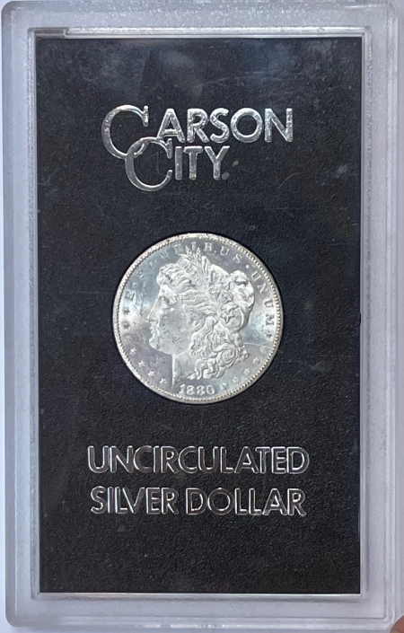New Certified Coins 1880-CC MORGAN DOLLAR GSA, BOX & CARD – UNCIRCULATED, ORIGINAL OUTER MAILING BOX