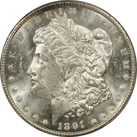New Certified Coins 1891-CC MORGAN DOLLAR – PCGS MS-62 SUPER PREMIUM QUALITY!