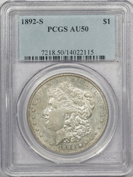 New Certified Coins 1892-S MORGAN DOLLAR – PCGS AU-50