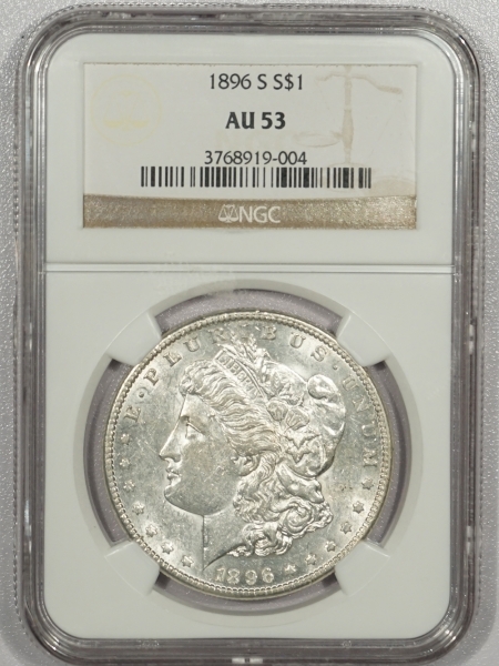 New Certified Coins 1896-S MORGAN DOLLAR – NGC AU-53 PREMIUM QUALITY!