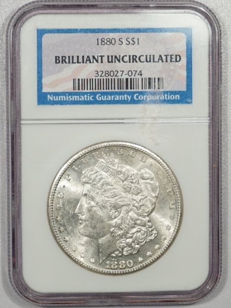 New Certified Coins 1880-S MORGAN DOLLAR – NGC BRILLIANT UNCIRCULATED