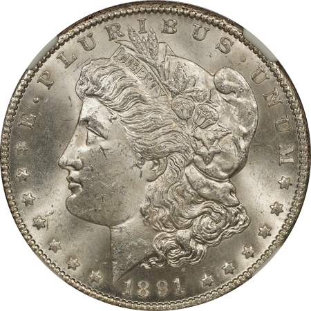 New Certified Coins 1891-CC MORGAN DOLLAR – NGC MS-63 BLAST WHITE & WELL STRUCK!