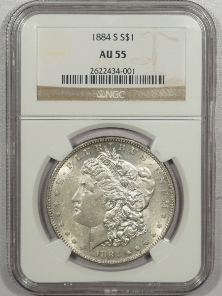 New Certified Coins 1884-S MORGAN DOLLAR – NGC AU-55 WELL STRUCK & PREMIUM QUALITY!