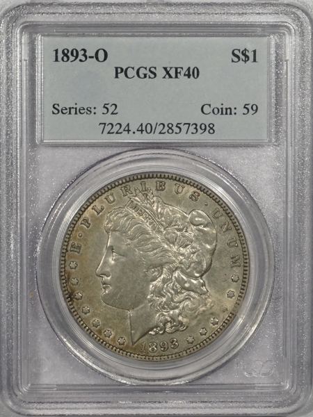 New Certified Coins 1893-O MORGAN DOLLAR – PCGS XF-40 ORIGINAL & VERY PQ FOR GRADE!