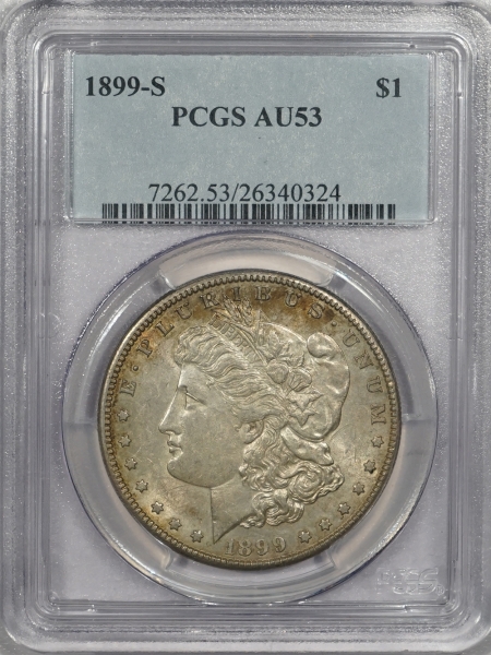 New Certified Coins 1899-S MORGAN DOLLAR – PCGS AU-53