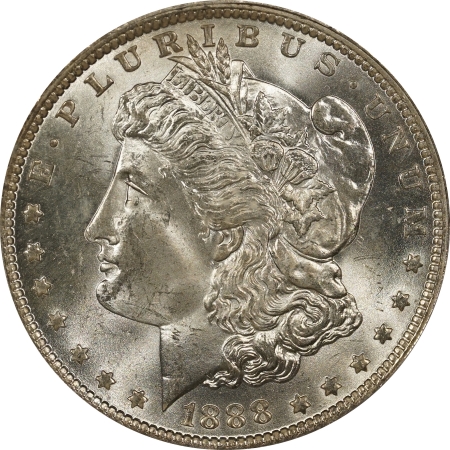 New Certified Coins 1888-O MORGAN DOLLAR – PCGS MS-63, PREMIUM QUALITY-MS-64 QUALITY!