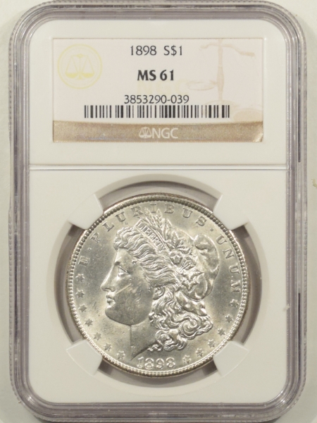 New Certified Coins 1898 MORGAN DOLLAR – NGC MS-61