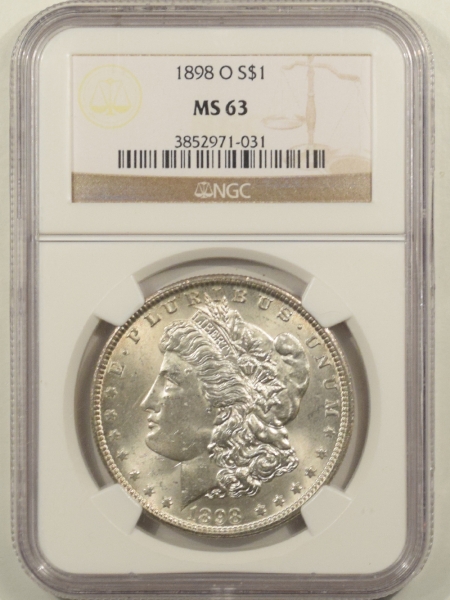 New Certified Coins 1898-O MORGAN DOLLAR – NGC MS-63 PREMIUM QUALITY!