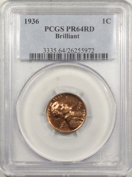 New Certified Coins 1936 PROOF LINCOLN CENT – PCGS PR-64 RD BRILLIANT!