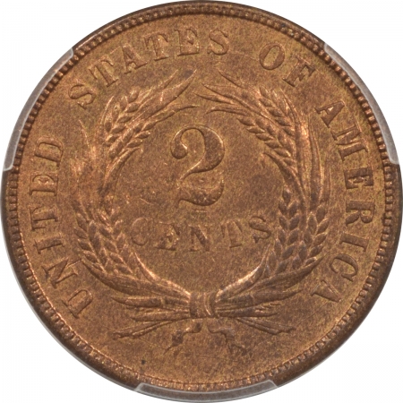 U.S. Certified Coins 1871 TWO CENT PIECE – PCGS MS-63 RB LOOKS 64! PREMIUM QUALITY!