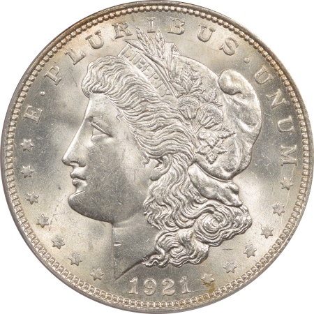New Certified Coins 1921 MORGAN DOLLAR – PCGS MS-63 LOTS OF DIE CRACKS! PREMIUM QUALITY!