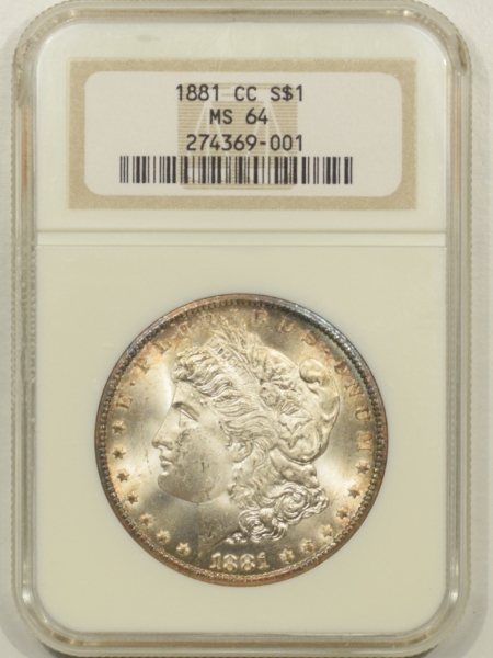 New Certified Coins 1881-CC MORGAN DOLLAR – NGC MS-64