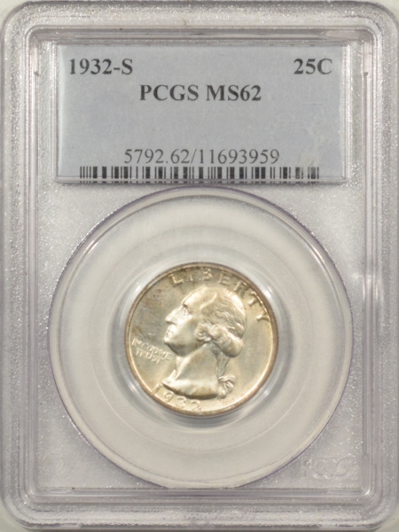 New Certified Coins 1932-S WASHINGTON QUARTER – PCGS MS-62 PREMIUM QUALITY!