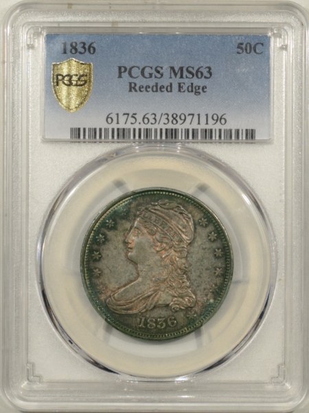 New Certified Coins 1836 CAPPED BUST HALF DOLLAR, REEDED EDGE – PCGS MS-63