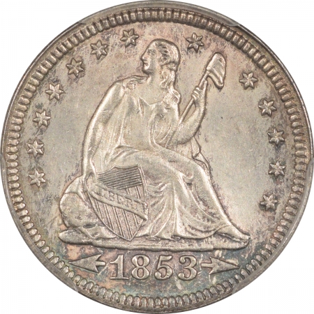 New Certified Coins 1853 SEATED LIBERTY QUARTER – ARROWS & RAYS – PCGS MS-63