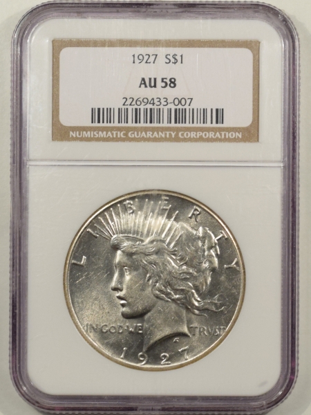 New Certified Coins 1927 PEACE DOLLAR – NGC AU-58