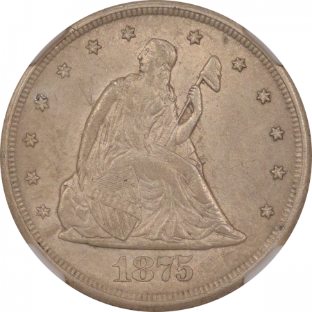 New Certified Coins 1875-CC TWENTY CENT PC – NGC AU-58