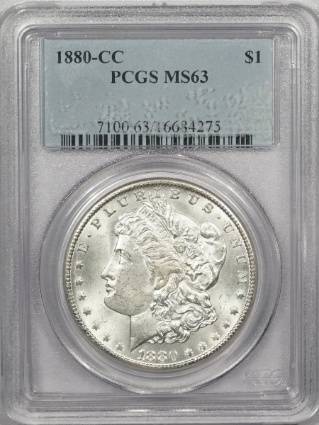 New Certified Coins 1880-CC MORGAN DOLLAR – PCGS MS-63 LOOKS 64+! PREMIUM QUALITY!