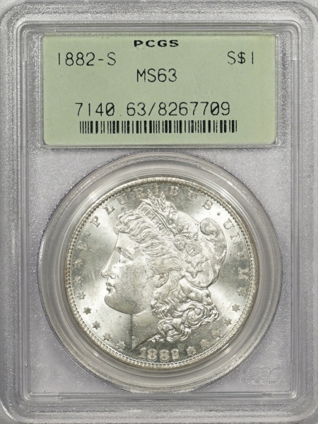 New Certified Coins 1882-S MORGAN DOLLAR – PCGS MS-63