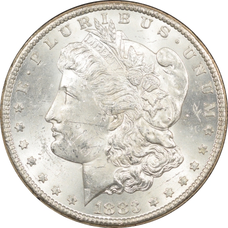 New Certified Coins 1883-CC $1 MORGAN DOLLAR GSA WITH BOX & CARD BU, WHITE LUSTROUS EXAMPLE!