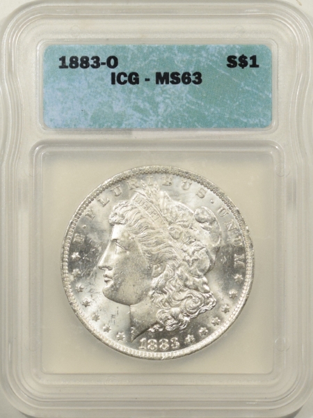 New Certified Coins 1883-O MORGAN DOLLAR ICG MS-63 WHITE, CHOICE